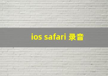 ios safari 录音